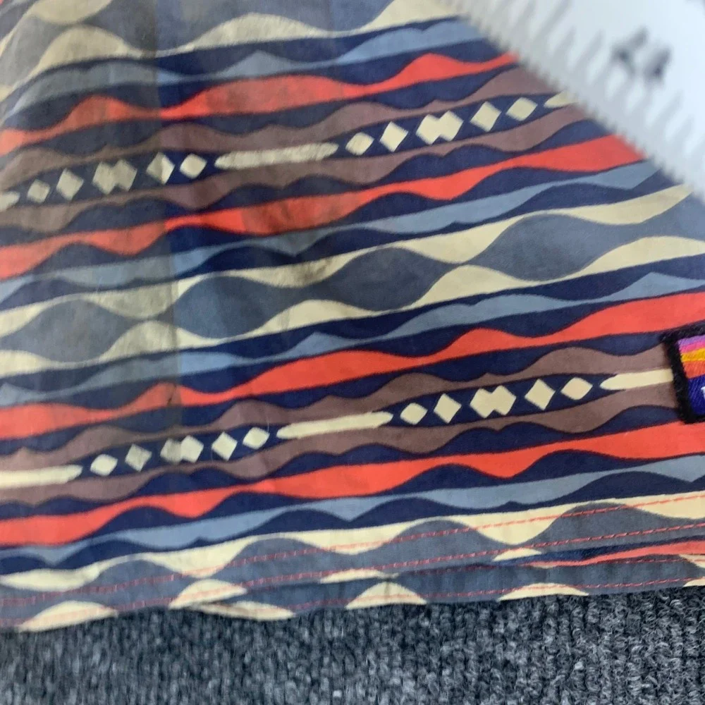 Patagonia Wavefarer Board Shorts Mens 34 Blue Orange Geometric Wave